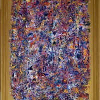 Öl und Goldpaste auf Leinwand gerahmt - 90 cm x 70 cm - 2021