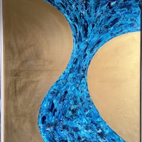Öl und Goldpaste auf Leinwand - 80 cm x 100 cm - 2022